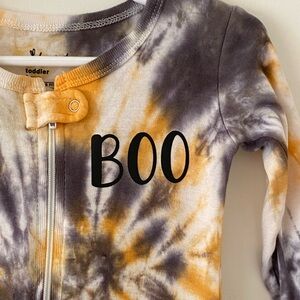 Halloween Tie-Dye Toddler Onesie with 'BOO' Print